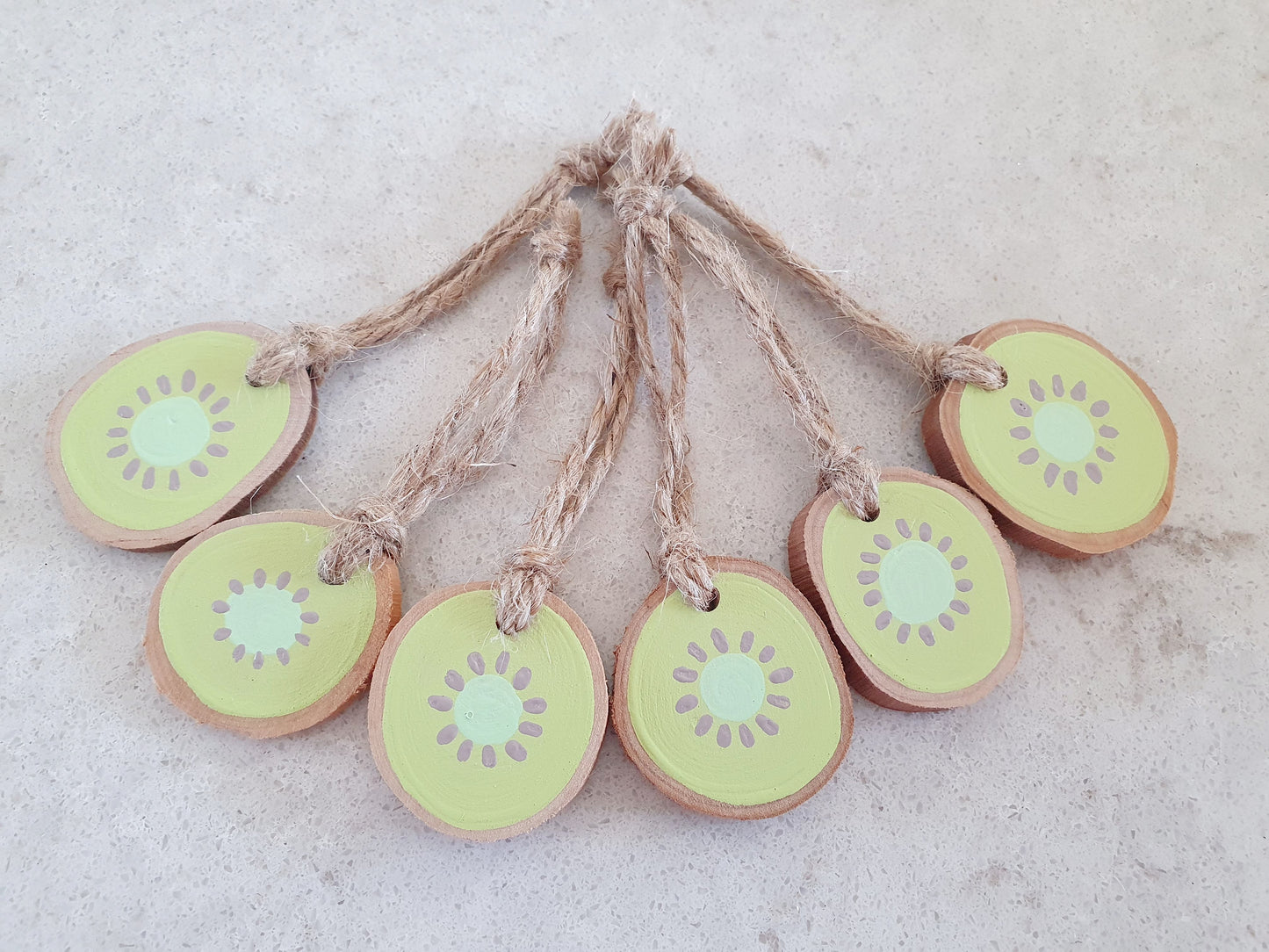 Wood Round Decorations - Set of 6 - Small - Sustainable Christmas