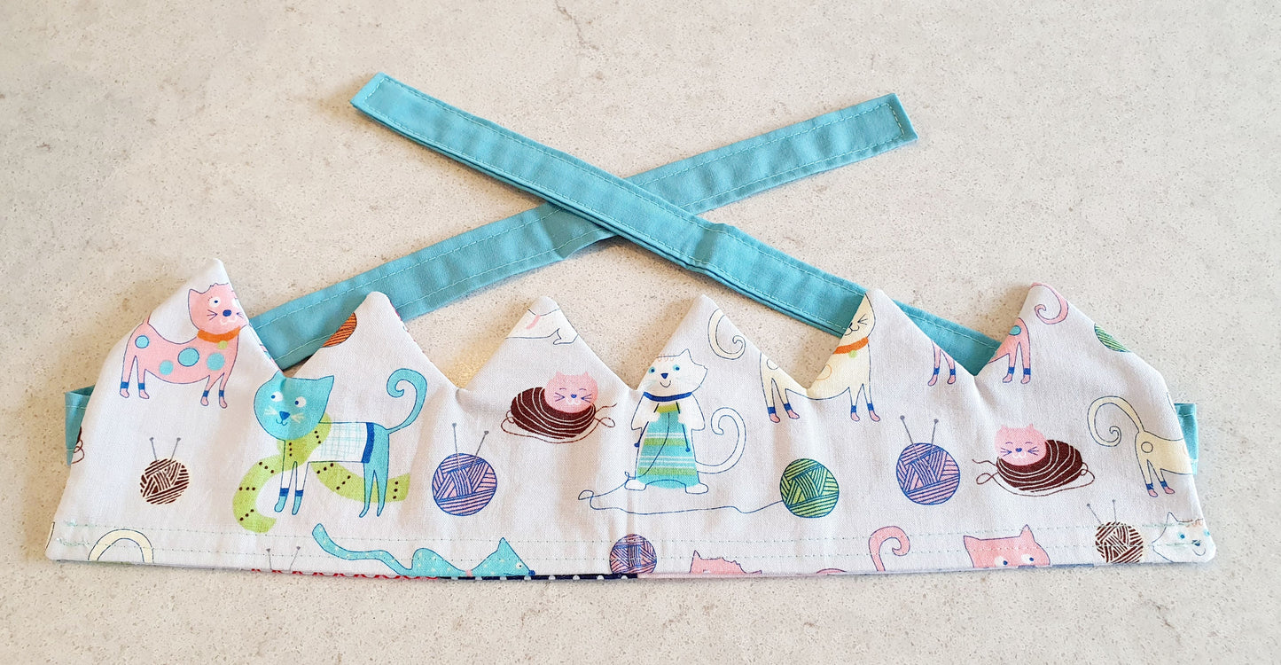 Reusable, Reversible Fabric Party Crown; perfect for your next birthday party.