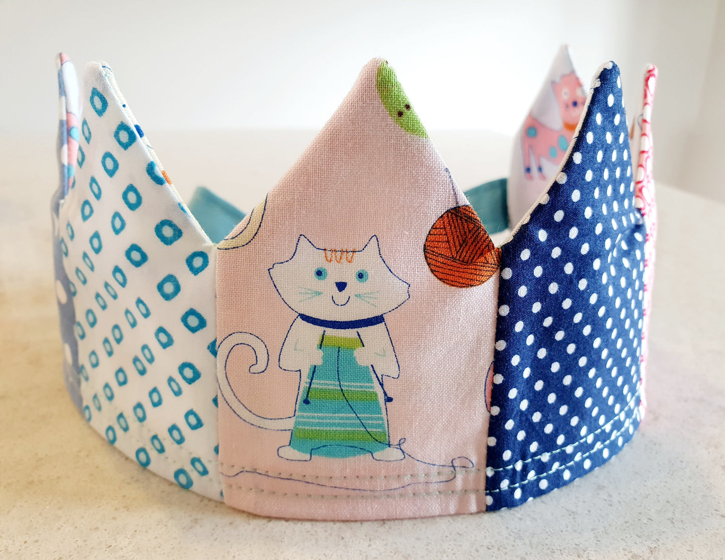 Reusable, Reversible Fabric Party Crown; perfect for your next birthday party.