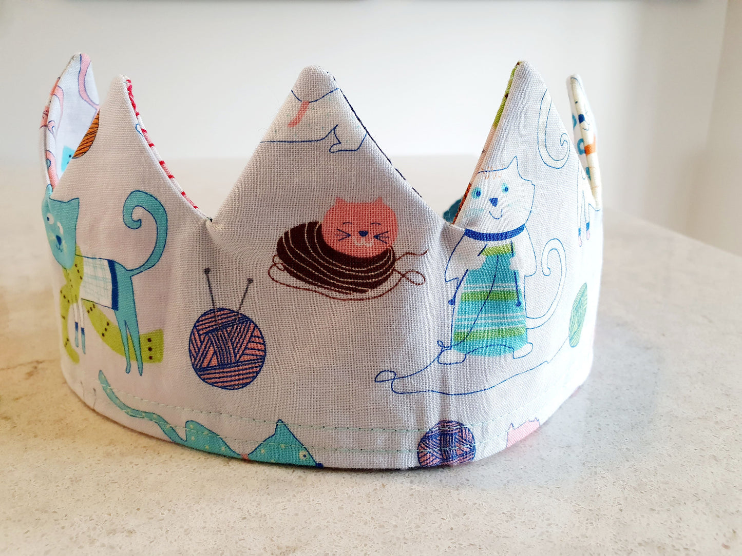 Reusable, Reversible Fabric Party Crown; perfect for your next birthday party.
