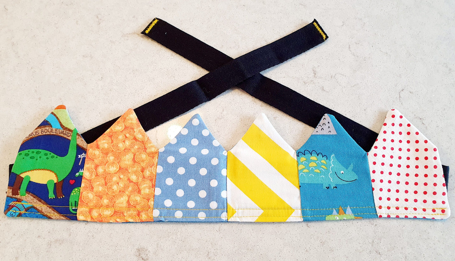 Reusable, Reversible Fabric Party Crown; perfect for your next birthday party.