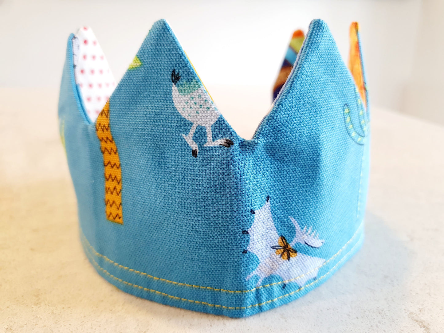 Reusable, Reversible Fabric Party Crown; perfect for your next birthday party.