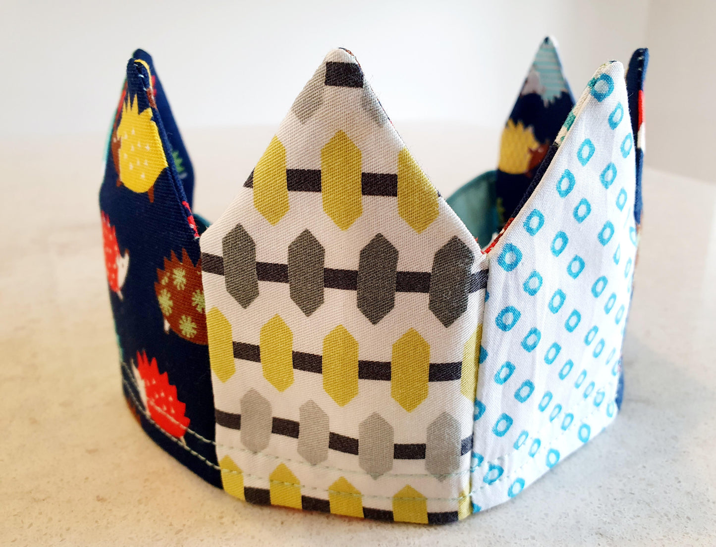 Reusable, Reversible Fabric Party Crown; perfect for your next birthday party.