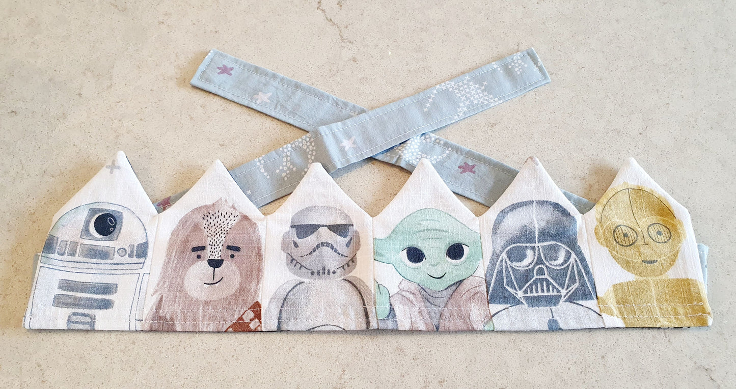 Reusable, Reversible Fabric Party Crown; perfect for your next birthday party.