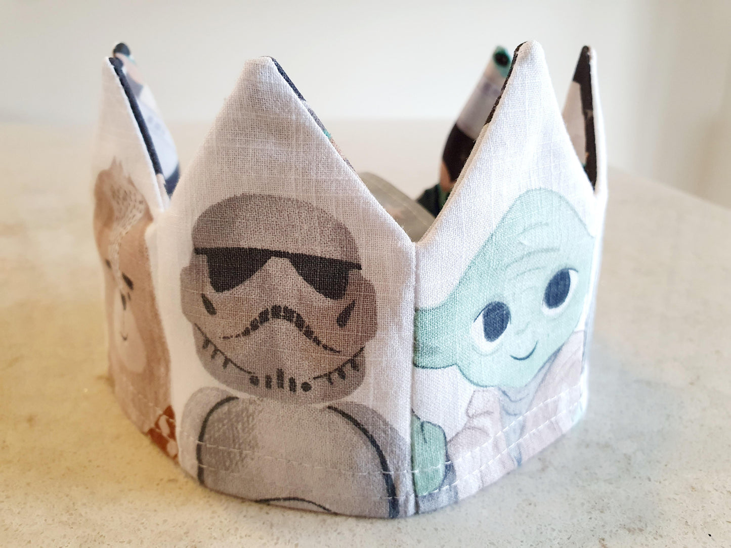 Star Wars Reusable, Reversible Fabric Party Crown; perfect for your next birthday party.
