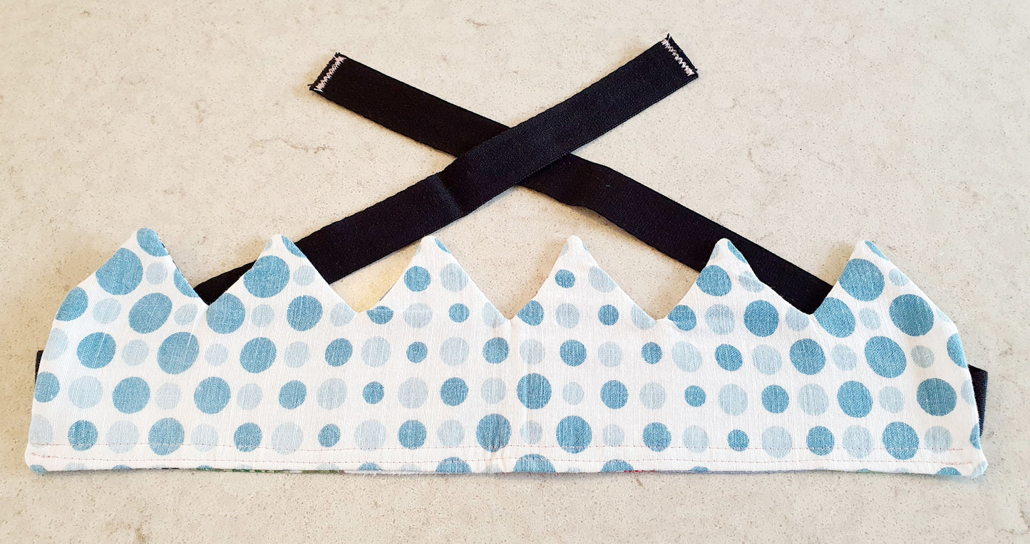 Reusable, Reversible Fabric Party Crown; perfect for your next birthday party.