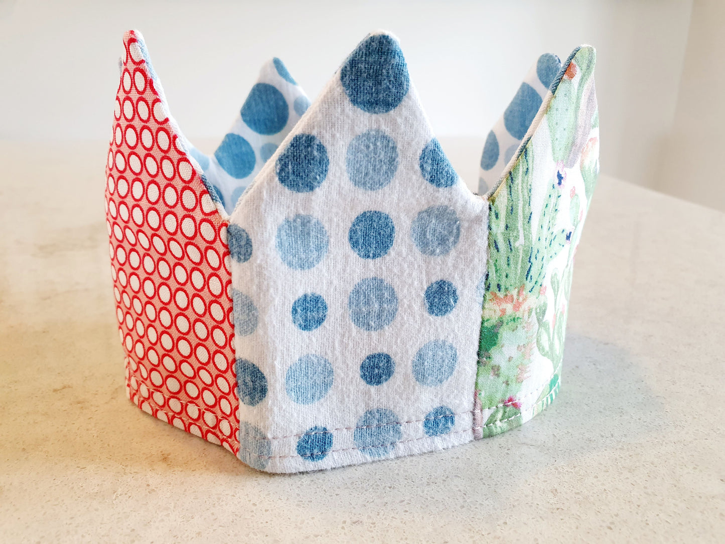 Reusable, Reversible Fabric Party Crown; perfect for your next birthday party.