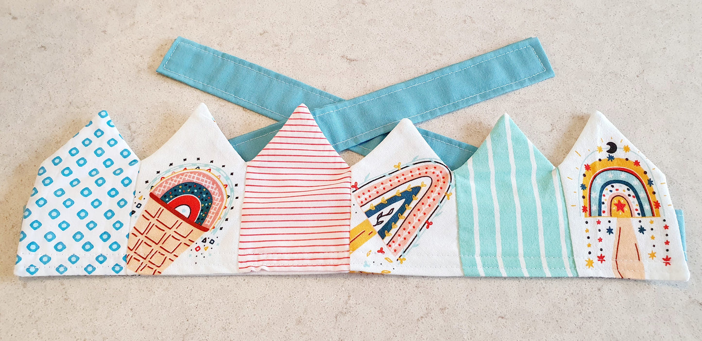 Reusable, Reversible Fabric Party Crown; perfect for your next birthday party.