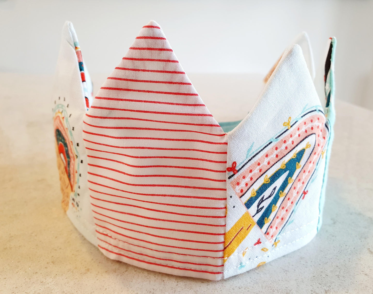 Reusable, Reversible Fabric Party Crown; perfect for your next birthday party.
