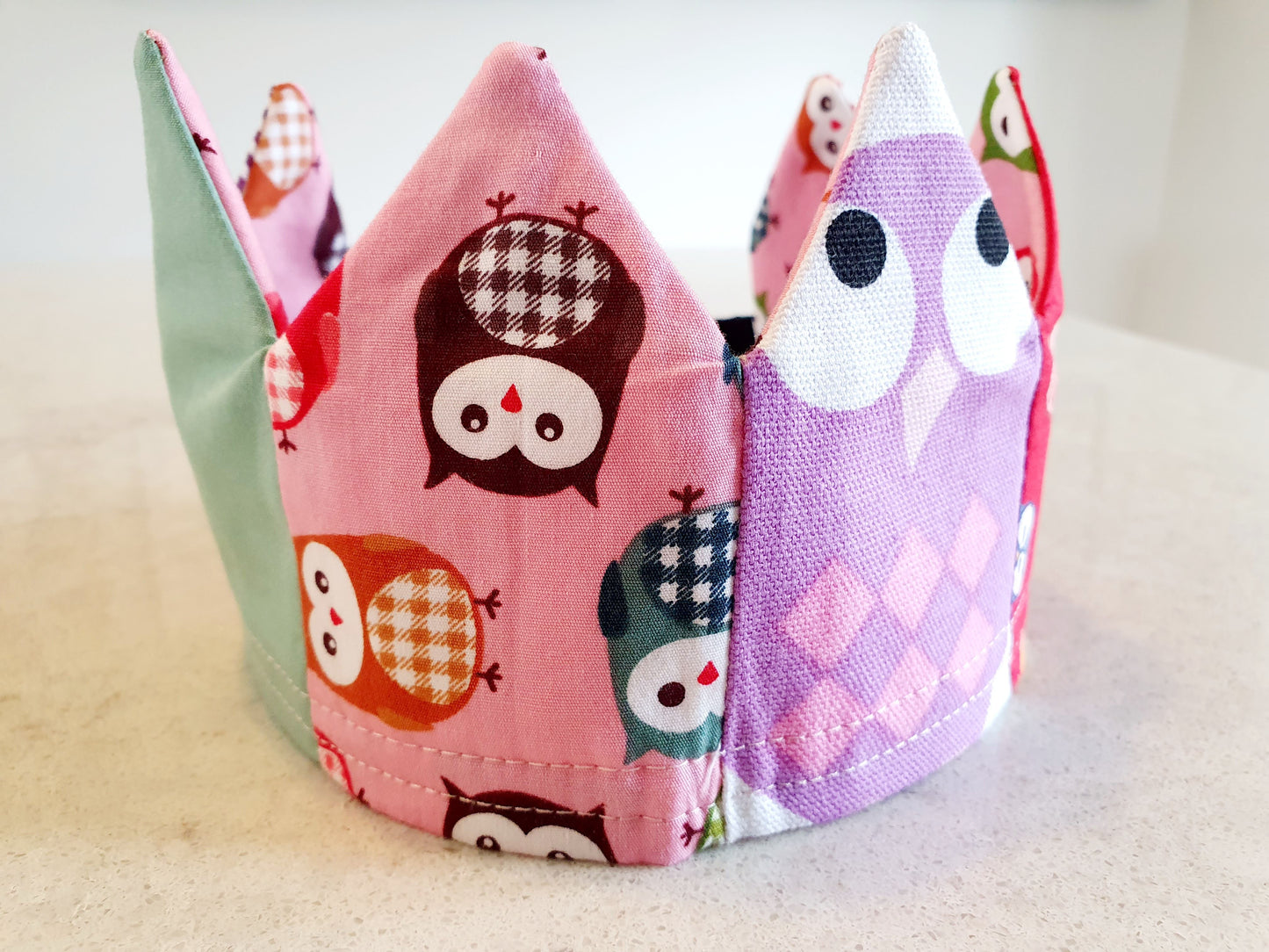 Reusable, Reversible Fabric Party Crown; perfect for your next birthday party.