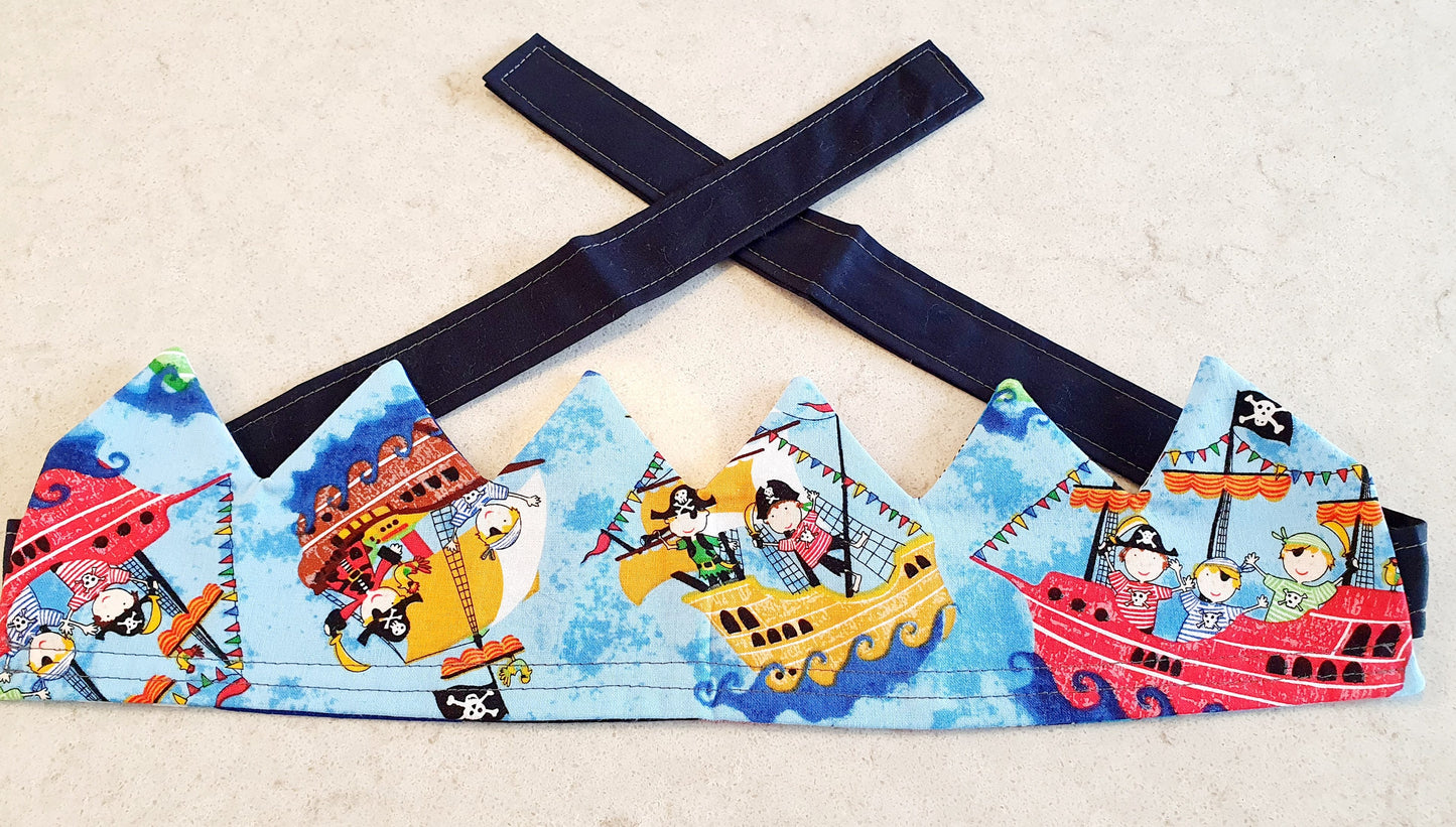 Reusable, Reversible Fabric Party Crown; perfect for your next birthday party.