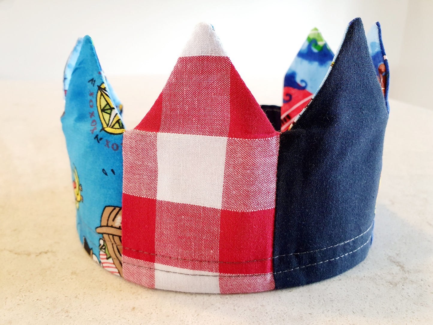 Reusable, Reversible Fabric Party Crown; perfect for your next birthday party.
