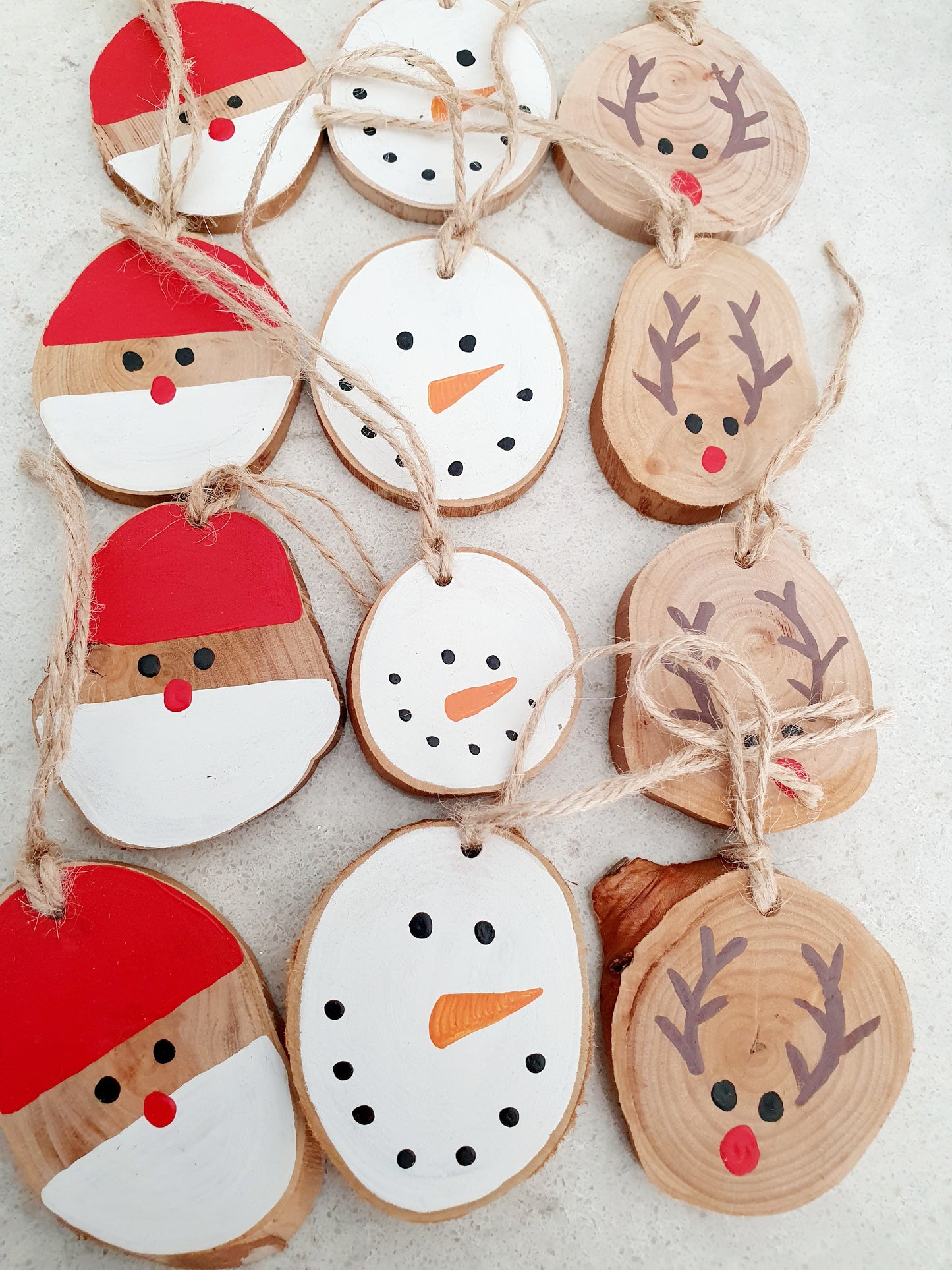 Wood Round Decorations - Set of 3 - M - Sustainable Christmas