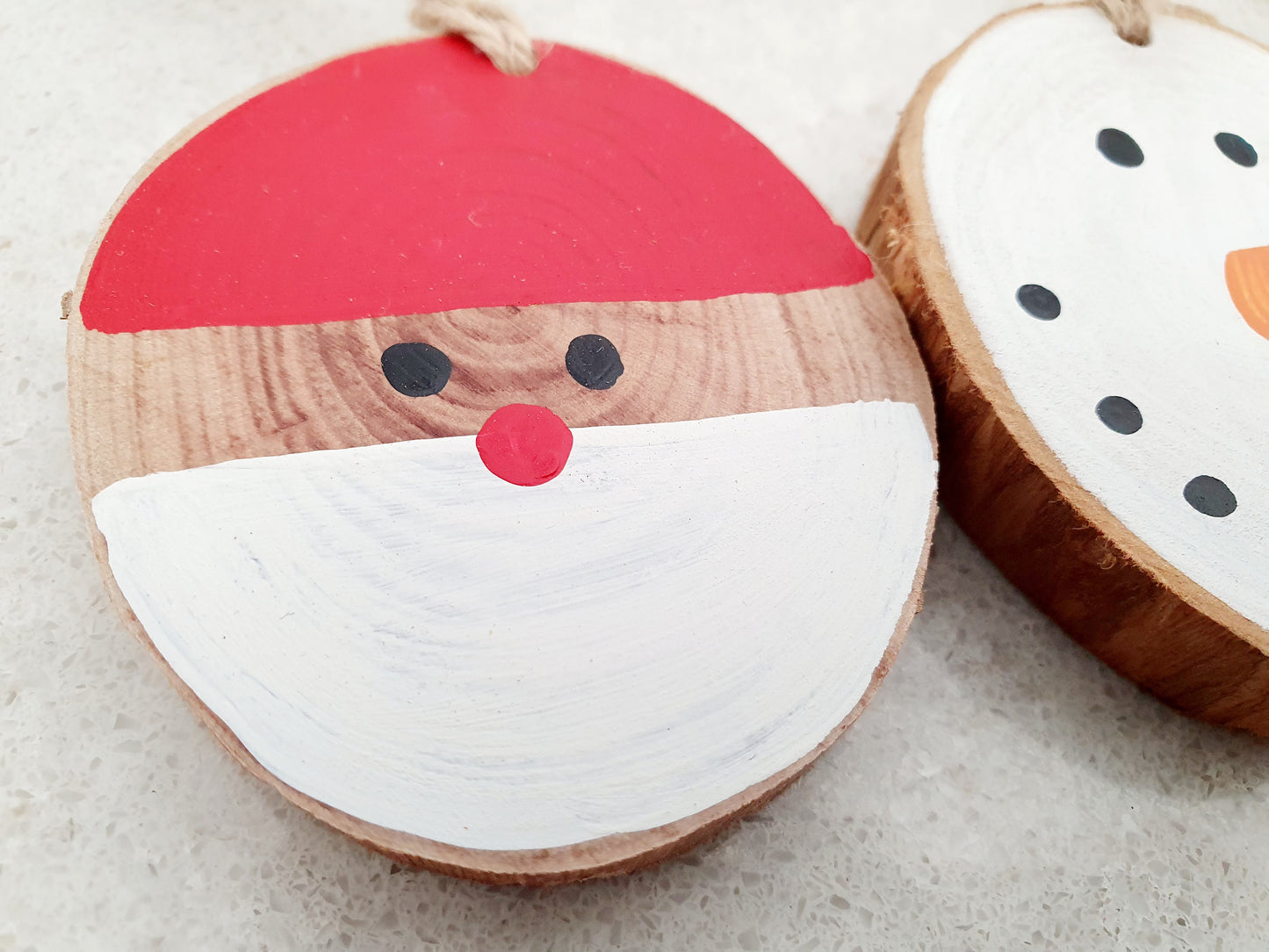 Wood Round Decorations - Set of 3 - M - Sustainable Christmas
