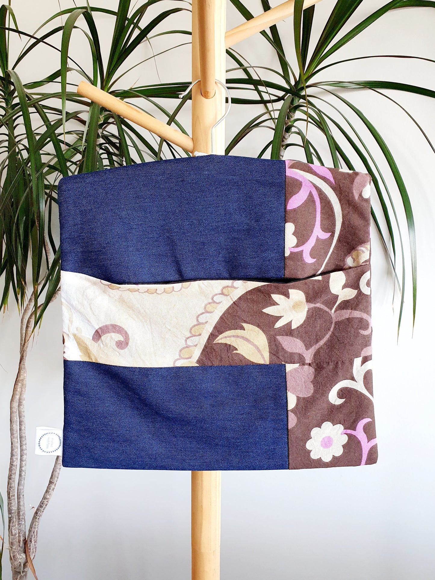 Upcycled Peg Bag with Removable Wooden Hanger