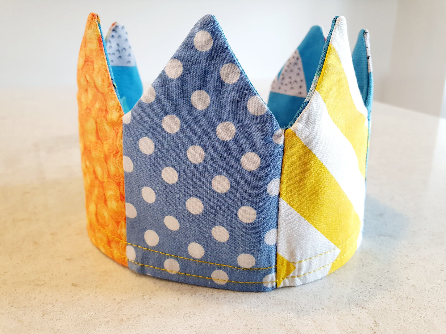 Reusable, Reversible Fabric Party Crown; perfect for your next birthday party. 