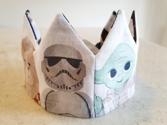 Star Wars Reusable, Reversible Fabric Party Crown; perfect for your next birthday party. 