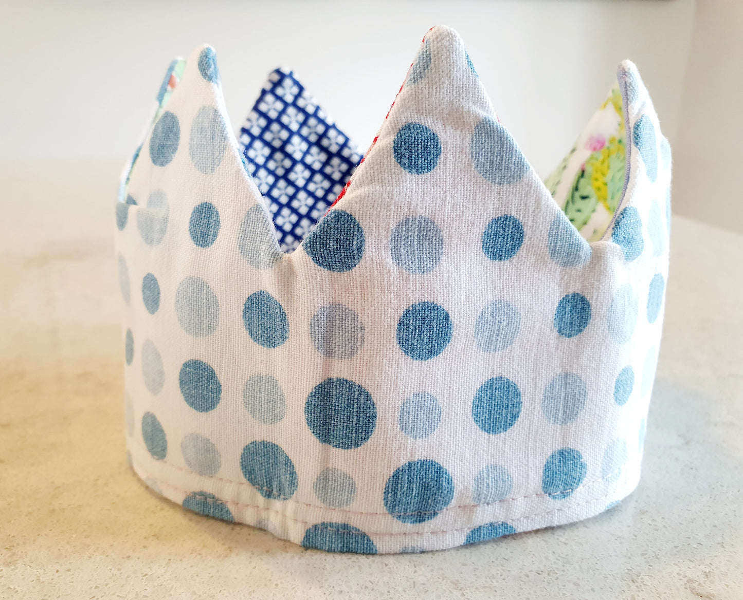 Reusable, Reversible Fabric Party Crown; perfect for your next birthday party. 