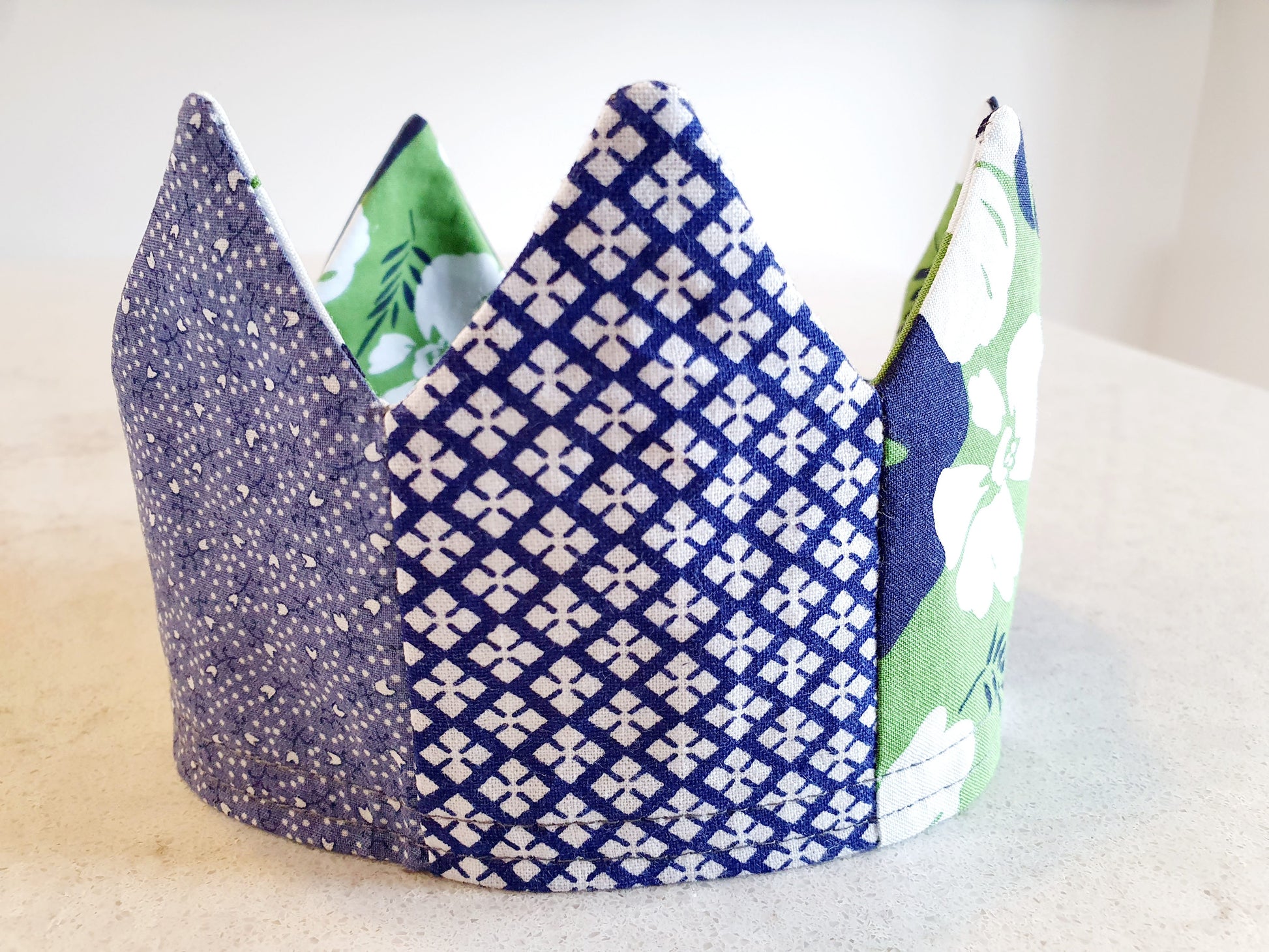 Reusable, Reversible Fabric Party Crown; perfect for your next birthday party. 